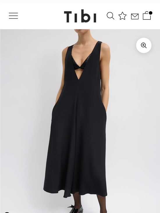 Tibi Dresses & Skirts - Tibi Black V-Neck Sleeveless Midi Jumpsuit Dress